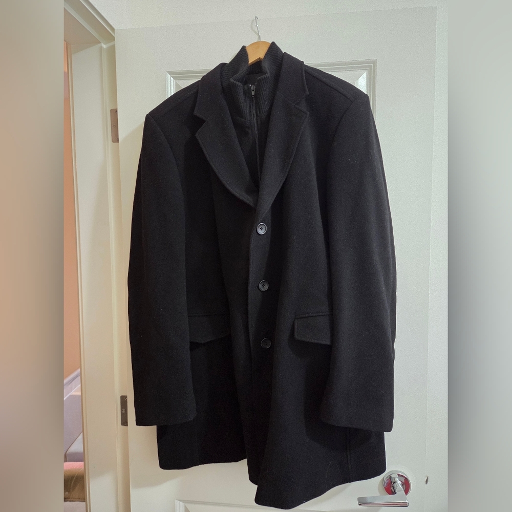 3 In 1 - men’s wool-blend overcoat with removable bib insert